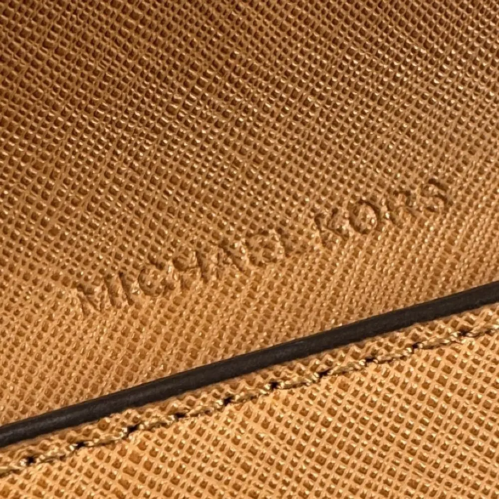 Michael Kors Jet Set Tan Camel Leather Crossbody Wallet Bag on Chain